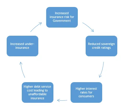 A graph showing the potential vicious economic feedback loop perpetuated by model change and regulatory requirements.