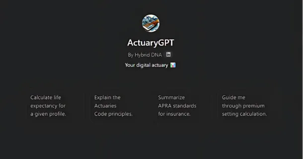 A snapshot of the ActuaryGPT bot.