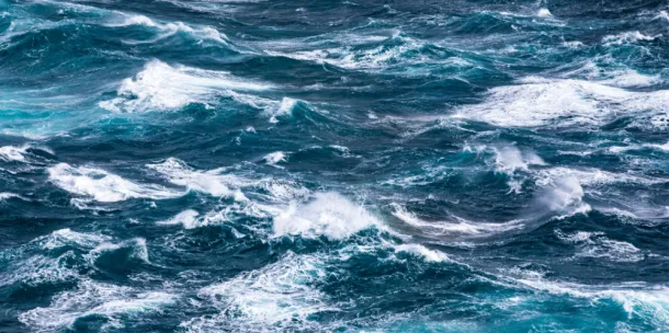 A photo of rough seas.