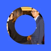 Man and woman networking.