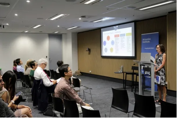 Photo of Insight Session from the Long Covid Working Group led by NDIA actuary Sally Galbraith, actuary Darren Stevens and actuarial consultant Linda Kemp