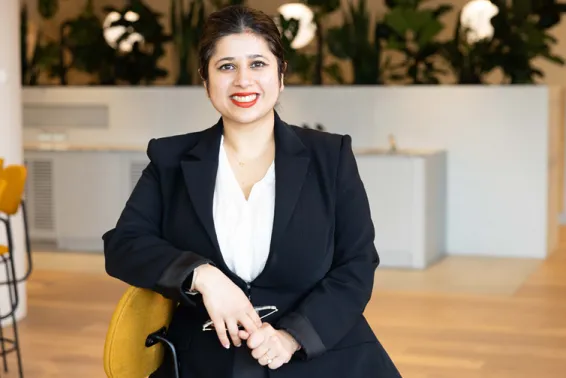 Actuary sitting in a chair