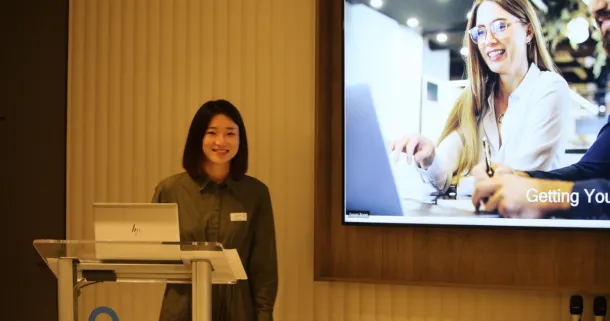 Laura Zhao smiling at the camera.