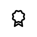 Icon - certificate award symbol - black on white