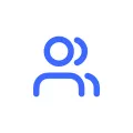 Blue icon showing 2 people