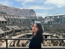 Photo of Alyssa at the Colosseum in Rome