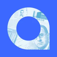 a collage of old photographs and newspaper articles.