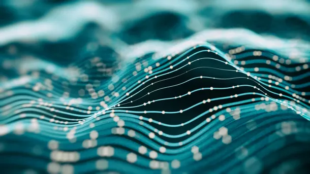 Abstract Hologram Landscape background - 3d rendered image of topology structure map. Polygonal wireframe design element.